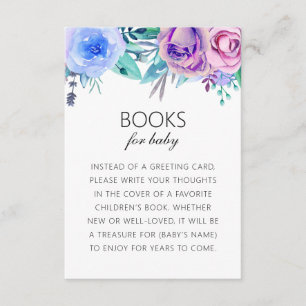 Books for baby. Bring a book request. Floral Enclosure Card