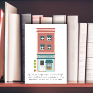 Books For Baby Building Pink Baby Shower Enclosure Card