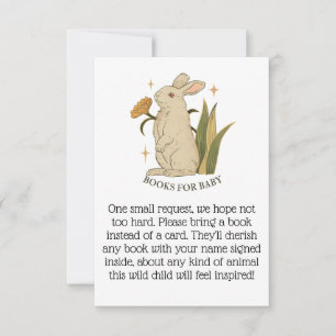 Books for Baby Bunny Baby Shower Insert Card
