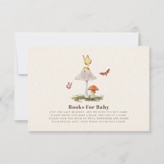 Books For Baby  Butterfly Woodland Mushroom  Invitation (Front)