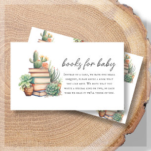 Books for Baby   Cactus Book Themed Baby Shower  Enclosure Card