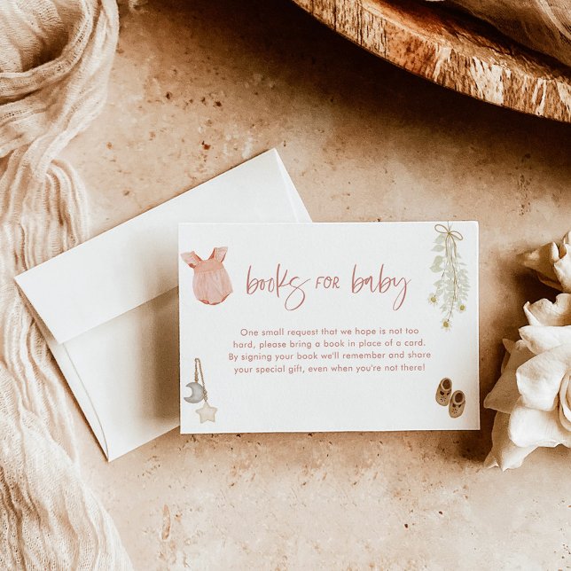 Books for Baby Card | Boho Girl Baby Shower (Creator Uploaded)