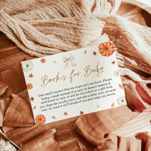 Books for Baby Card, Fall Pink Pumpkin Baby Shower Invitation