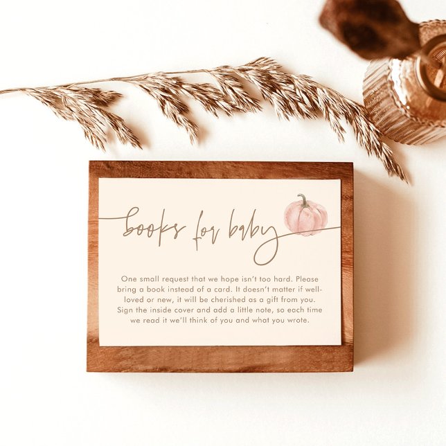 Books for Baby Card, Fall Pink Pumpkin Baby Shower Invitation (Creator Uploaded)