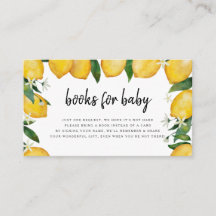 Books for Baby Card, Lemon Themed Baby Shower