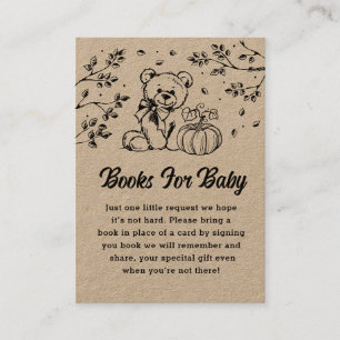 Books for Baby Card, Minimalist Baby Shower Bear P Place Card