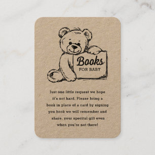Books for Baby Card, Minimalist Baby Shower Bear Place Card