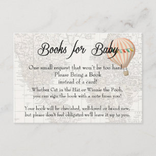 Books for Baby Card -Pink Hot Air Balloon Girl