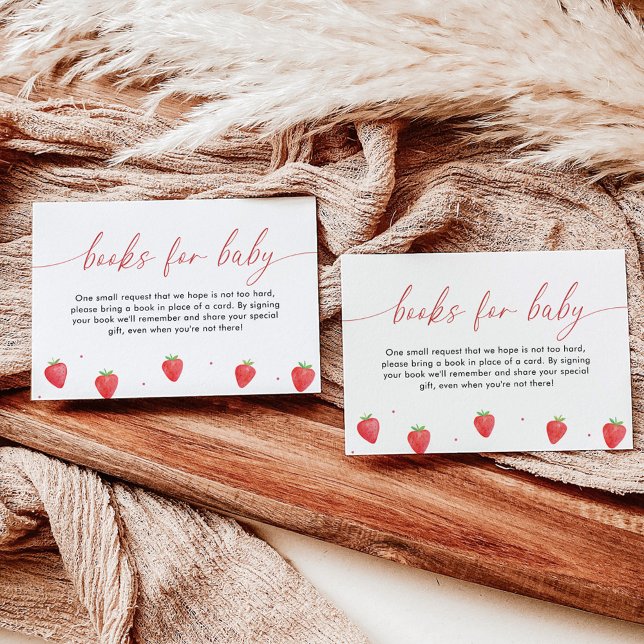 Books for Baby Card, Strawberry Baby Shower Invitation (Creator Uploaded)