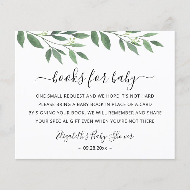 Books for baby Card Template Baby Shower party (Front)