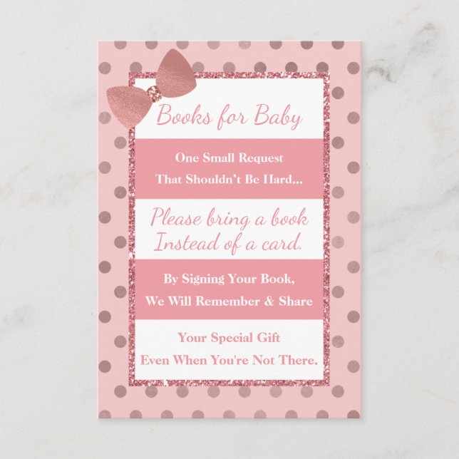 Books For Baby Card, Tickeled Pink Enclosure Card (Front)