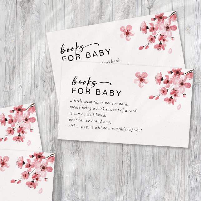 Books for Baby Cherry Blossom Baby Shower Enclosure Card (Creator Uploaded)