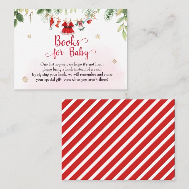 Books for Baby Christmas Santa Baby Clothesline Enclosure Card (Front/Back)