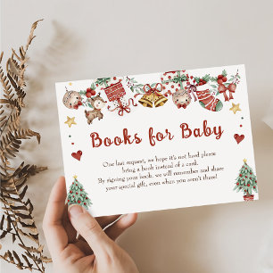 Books for Baby Christmas Santa Baby Shower Enclosure Card