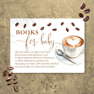 Books For Baby Coffee Bean Baby Shower Enclosure Card