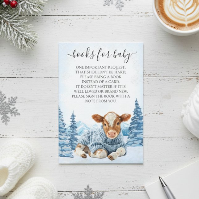 Books for Baby Cow Calf Christmas Winter  Enclosure Card (Creator Uploaded)