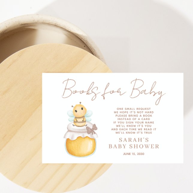 Books For Baby Cute Bumblebee Book Request Shower Enclosure Card (Creator Uploaded)