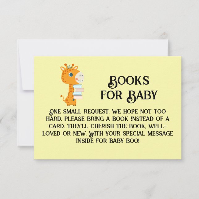 Books for Baby cute giraffe holds books Invitation (Front)