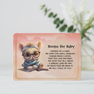Books for Baby Cute Kitten Reading A Book Enclosure Card