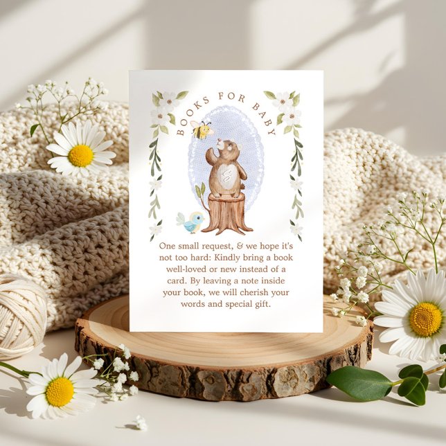 Books for Baby Cute Knitted Floral Woodland Bear Enclosure Card (Books for Baby Cute Knitted Floral Woodland Bear Enclosure Card)