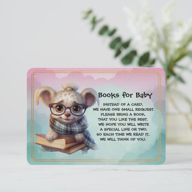 Books for Baby Cute Puppy Dog Reading A Book Enclosure Card (Standing Front)