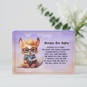 Books for Baby Cute Red Fox Reading A Book Enclosure Card
