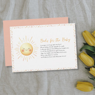 Books for Baby Cute Sunshine Theme Baby Shower  Enclosure Card