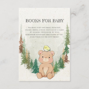 Books for Baby Cute Watercolor Bear Rustic Forest Enclosure Card