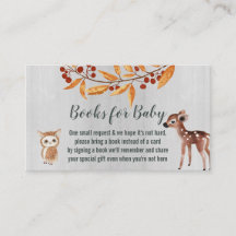 Books For baby/Diaper Raffle Woodland Animals