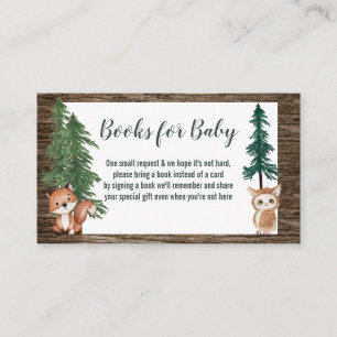 Books For baby/Diaper Raffle Woodland Animals Business Card