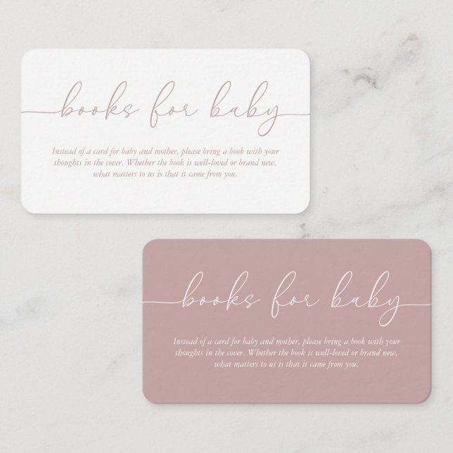 Books for Baby Dual-Sided Baby Shower Enclosure Card (Front/Back)