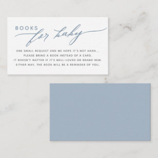Books For Baby Elegant Script Baby Shower Enclosure Card