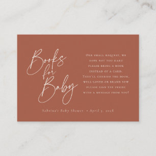 Books for Baby   Elegant Script Terra Cotta Enclos Enclosure Card