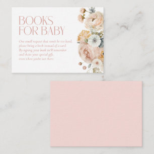 Books for Baby Elegant Vintage Floral Baby Shower Enclosure Card