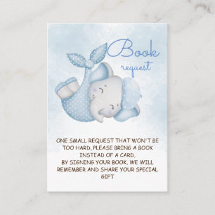 Books for baby elephant baby boy shower enclosure card