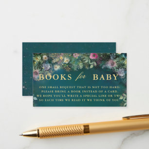 Books For Baby Enchanted Forest Greenery Roses Enclosure Card