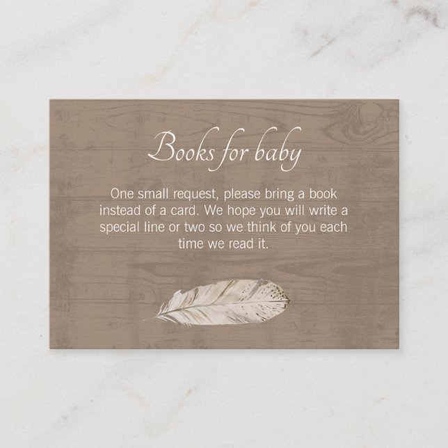 Books for Baby Enclosure Card – Rustic Woodland Ba (Front)