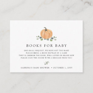 Books for Baby Enclosure   Fall Watercolor Pumpkin Card