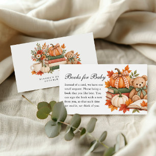 Books For Baby Fall Book Theme Pumpkin Baby Shower Enclosure Card