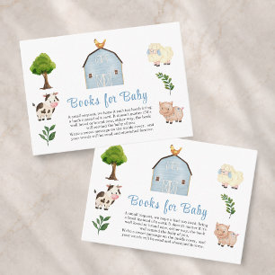 Books for Baby Farm Animals Barnyard Baby Shower Enclosure Card