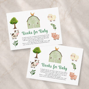 Books for Baby Farm Animals Barnyard Baby Shower Enclosure Card