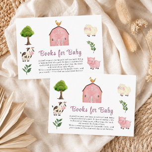 Books for Baby Farm Animals Barnyard Baby Shower Enclosure Card