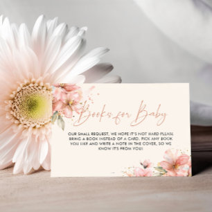 Books For Baby Floral Baby Shower Enclosure Card