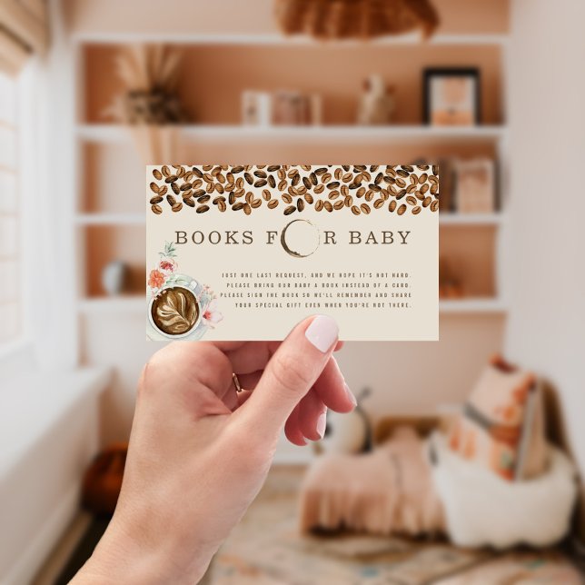 Books For Baby Floral Coffee Baby Shower Enclosure Card (Creator Uploaded)