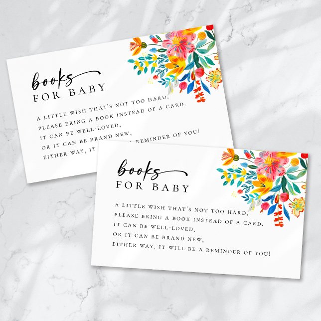 Books for Baby Floral Fiesta Baby Shower Enclosure Card (Creator Uploaded)