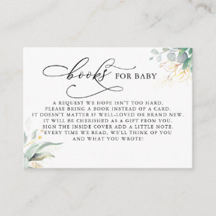 Books For Baby Gold Greenery Request Card
