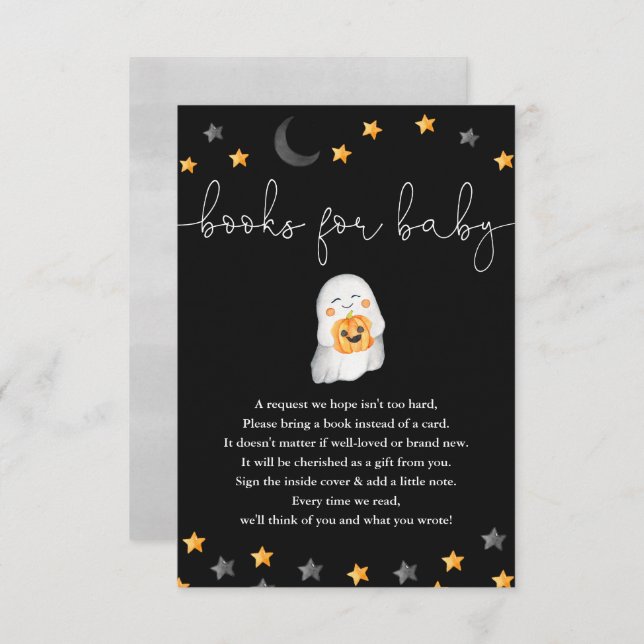 Books for Baby Halloween ghost baby shower Enclosure Card (Front/Back)