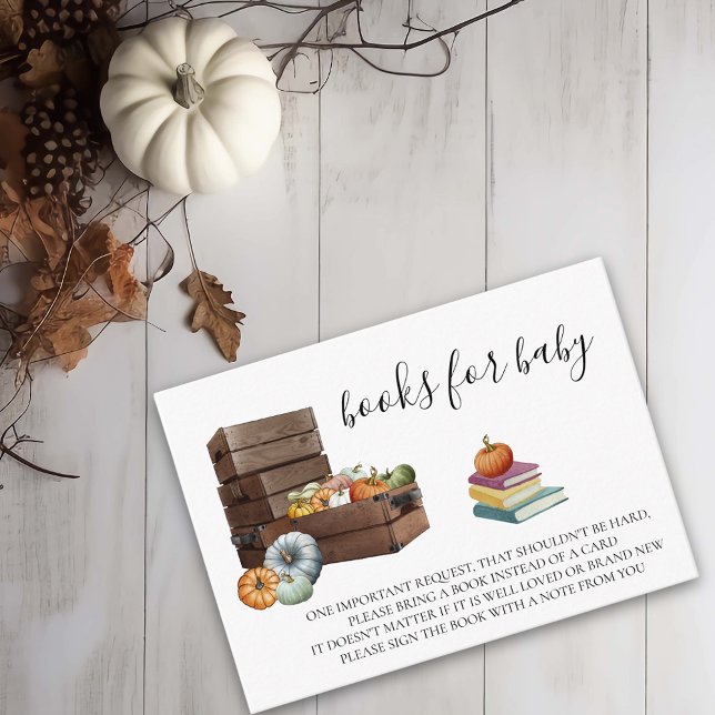 Books for Baby Halloween Pumpkin Watercolor Enclosure Card (Creator Uploaded)