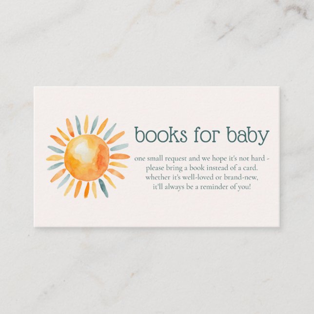 Books for Baby Here Comes the Son Baby Boy Shower Enclosure Card (Front)