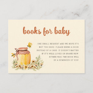 Books For Baby Honey and Bees Baby Shower Enclosure Card